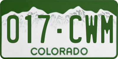CO license plate 017CWM
