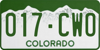 CO license plate 017CWO