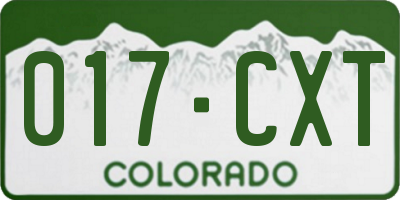 CO license plate 017CXT