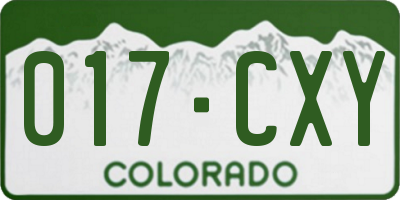 CO license plate 017CXY