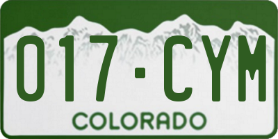 CO license plate 017CYM
