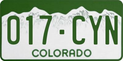 CO license plate 017CYN
