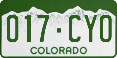CO license plate 017CYO