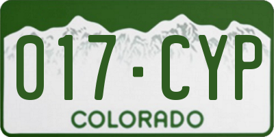 CO license plate 017CYP