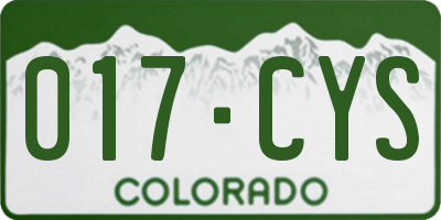 CO license plate 017CYS