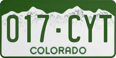 CO license plate 017CYT