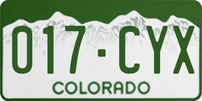 CO license plate 017CYX