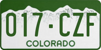 CO license plate 017CZF