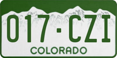 CO license plate 017CZI