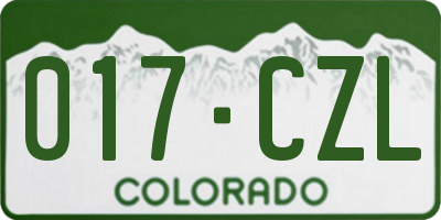CO license plate 017CZL