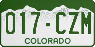 CO license plate 017CZM
