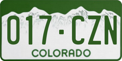 CO license plate 017CZN
