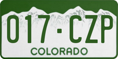 CO license plate 017CZP