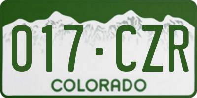 CO license plate 017CZR