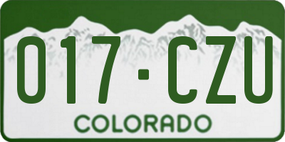CO license plate 017CZU