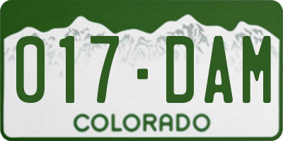 CO license plate 017DAM