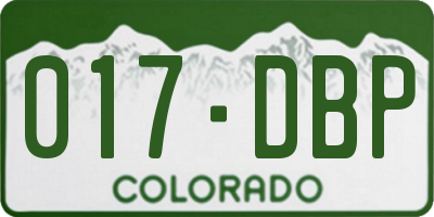 CO license plate 017DBP