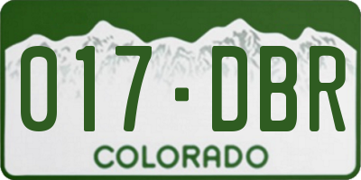 CO license plate 017DBR