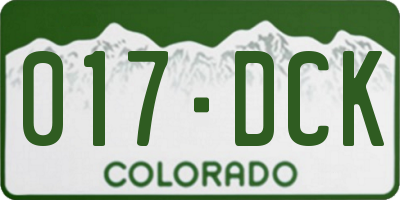 CO license plate 017DCK