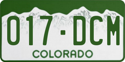 CO license plate 017DCM