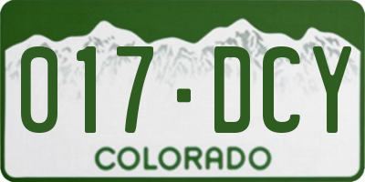 CO license plate 017DCY