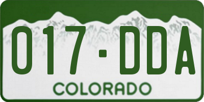 CO license plate 017DDA