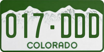 CO license plate 017DDD