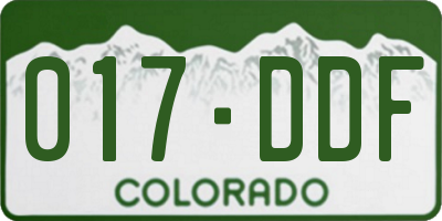 CO license plate 017DDF