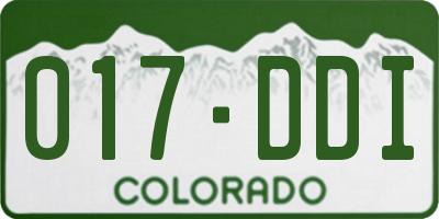 CO license plate 017DDI