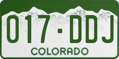 CO license plate 017DDJ