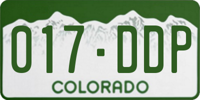 CO license plate 017DDP