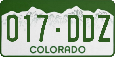 CO license plate 017DDZ