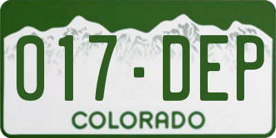 CO license plate 017DEP