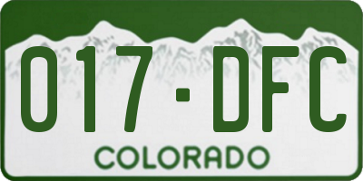 CO license plate 017DFC