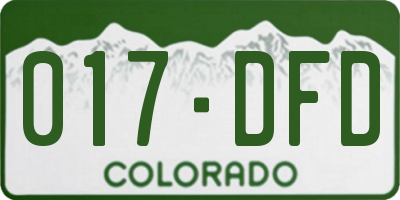 CO license plate 017DFD