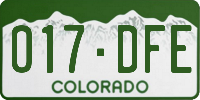 CO license plate 017DFE