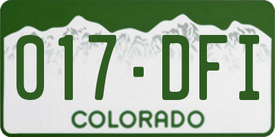 CO license plate 017DFI