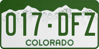 CO license plate 017DFZ