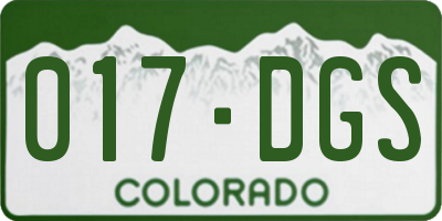 CO license plate 017DGS