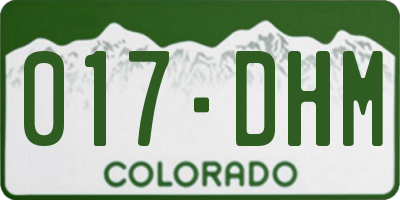 CO license plate 017DHM