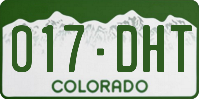CO license plate 017DHT