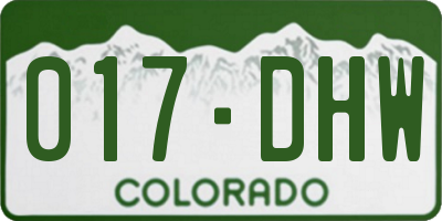 CO license plate 017DHW