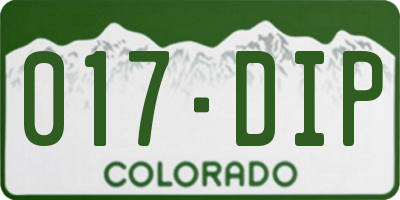 CO license plate 017DIP