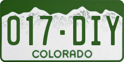 CO license plate 017DIY