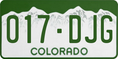 CO license plate 017DJG