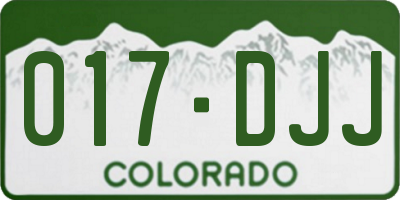 CO license plate 017DJJ