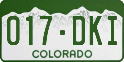 CO license plate 017DKI