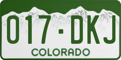 CO license plate 017DKJ