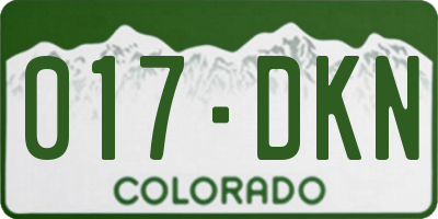 CO license plate 017DKN