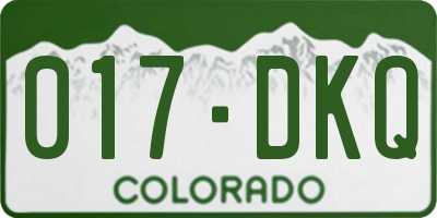 CO license plate 017DKQ